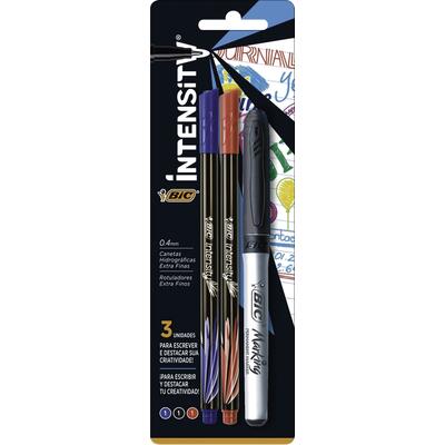Caneta Intensity Bic 2 cores 1 marcador Blíster com 3 un