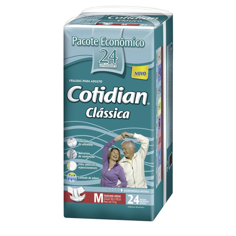 Fralda Desc Geriátrica Cotidian Clássica Hiper M 24un