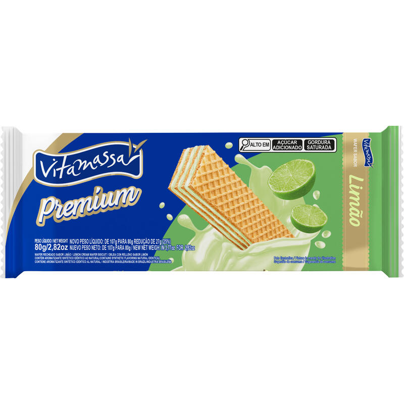 Biscoito Wafer Vitamassa Premium Limão 80g