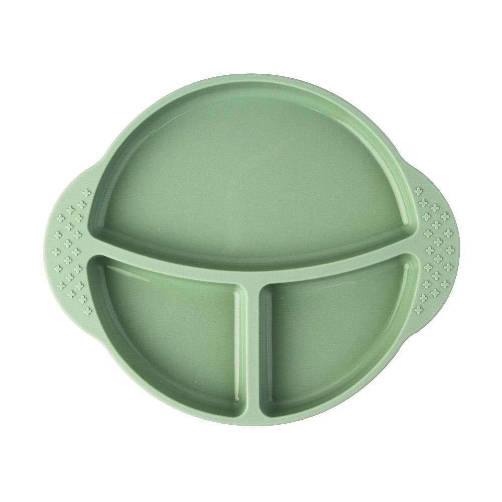 Prato A\BABY Silicone Com Divisórias Verde