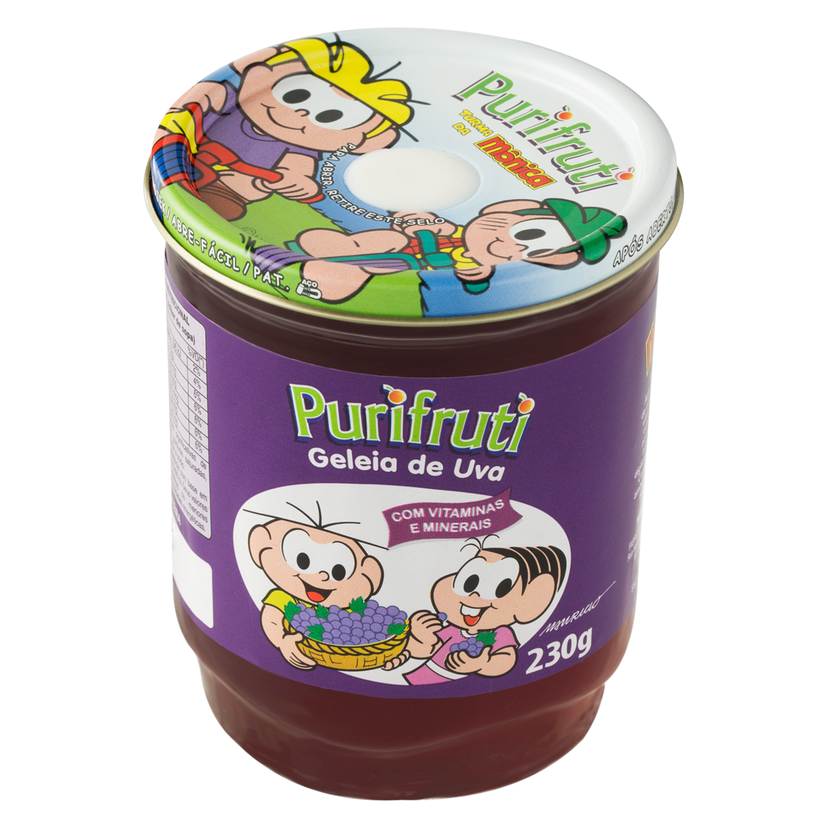Geleia de Uva Turma da Mônica Purifruti Vidro 230g