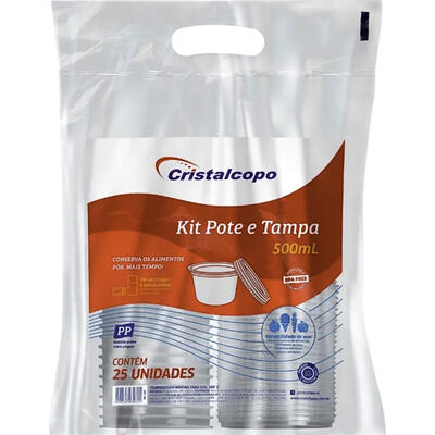Pote Cristalcopo Redondo 500ml 25 un