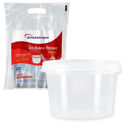 Pote Cristalcopo Redondo 500ml 25 un