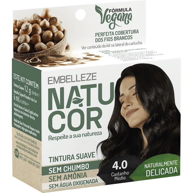 Tintura Natucor 4.0 Castanho Médio 1 kit