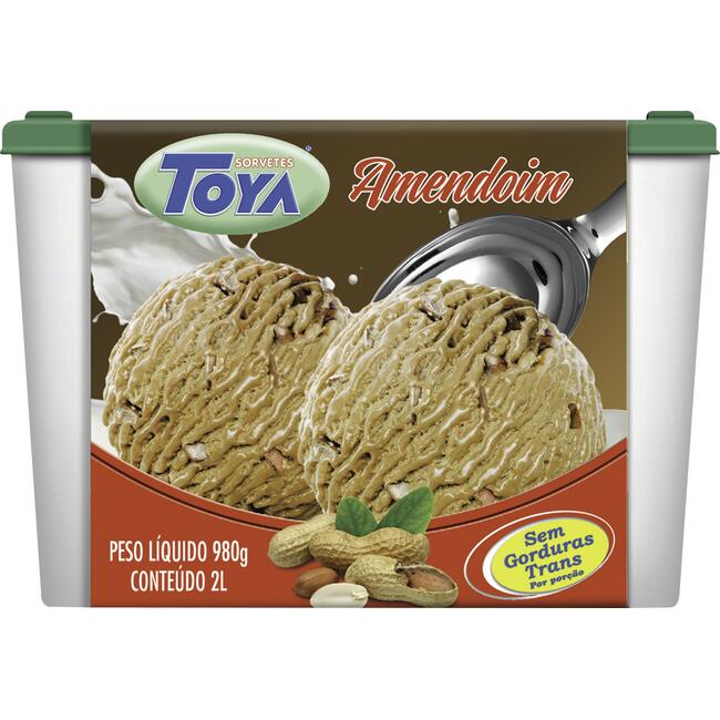 Sorvete Toya Amendoim 2L