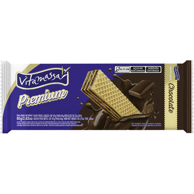 Biscoito Wafer Vitamassa Premium Chocolate 80g