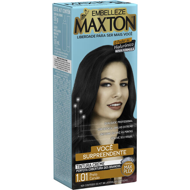 Tintura Maxton 1.01 Preto carvão Kit
