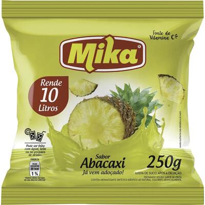 Refresco em Pó Mika Abacaxi 250g