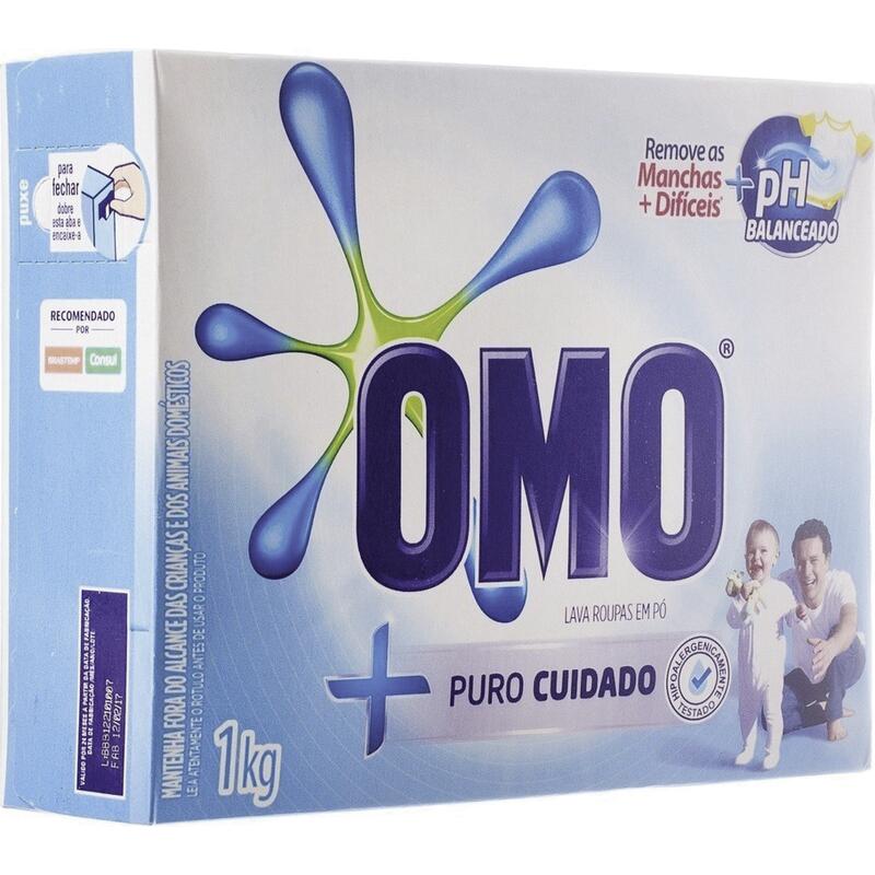 Lava Roupas em Pó Omo Puro Cuidado 1kg