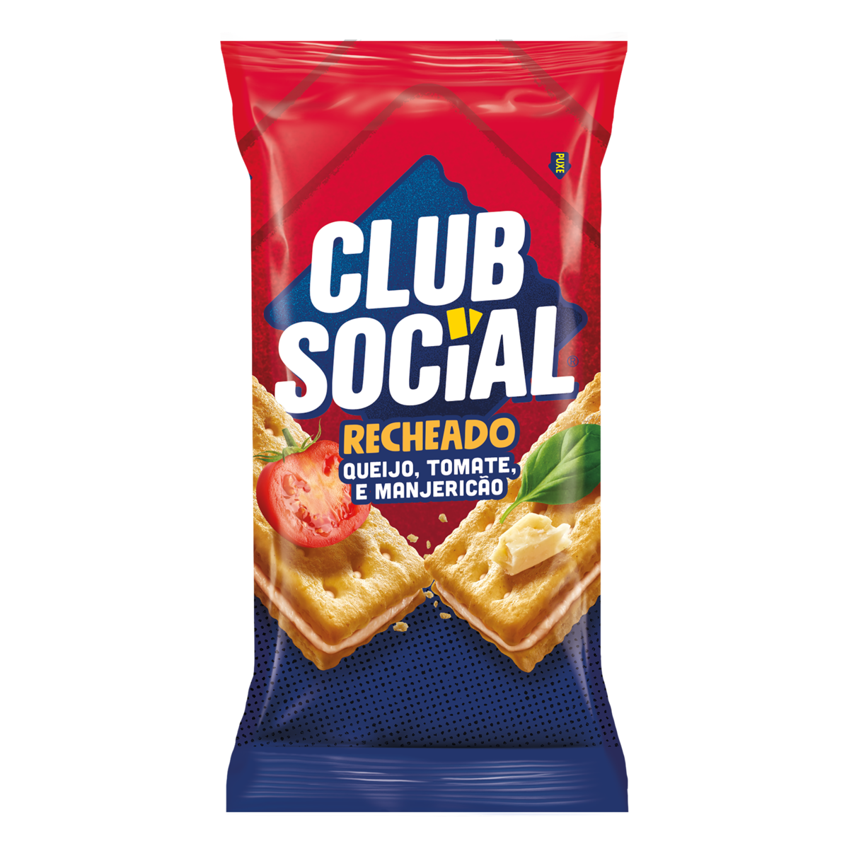 Biscoito Salgado CLUB SOCIAL Recheado Queijo, Tomate e Manjericão multipack 106g