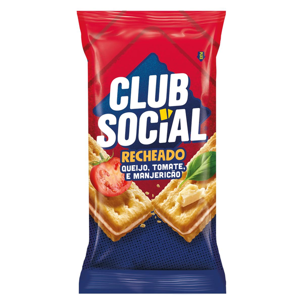 Biscoito Salgado CLUB SOCIAL Recheado Queijo, Tomate e Manjericão multipack 106g
