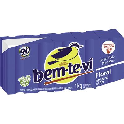 Sabão Bem-te-vi Glicerinado Azul 5x200g