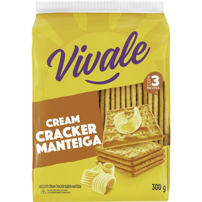 Biscoito Cream Cracker Vivale Manteiga 300g