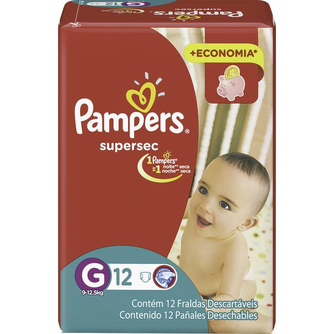 Fralda Descartável Pampers Supersec - G 12 un