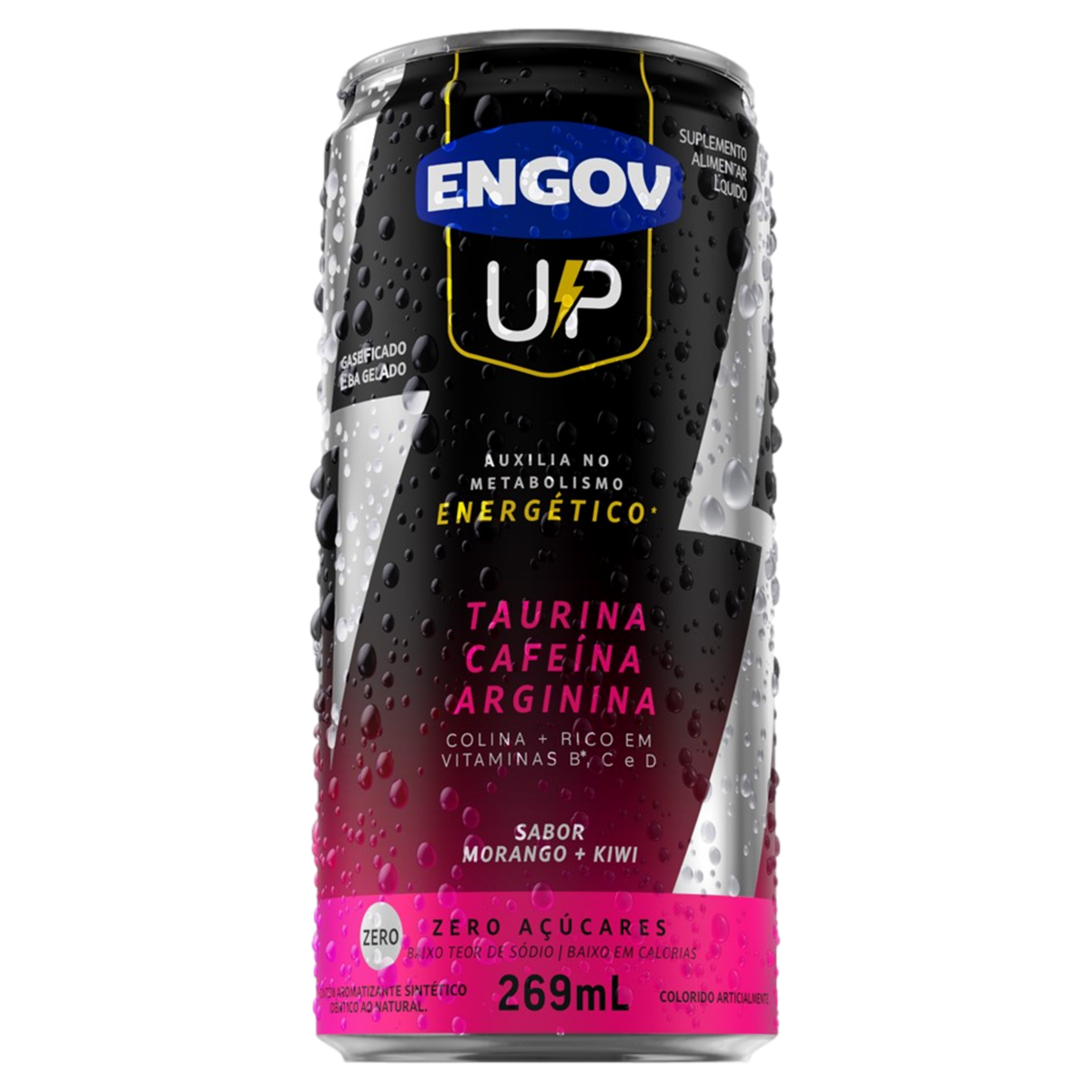 Energético Engov Up Morango e Kiwi Zero Açúcar 269ml