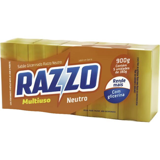 Sabão em Pedaço Razzo Glicerinado neutro 5x180g