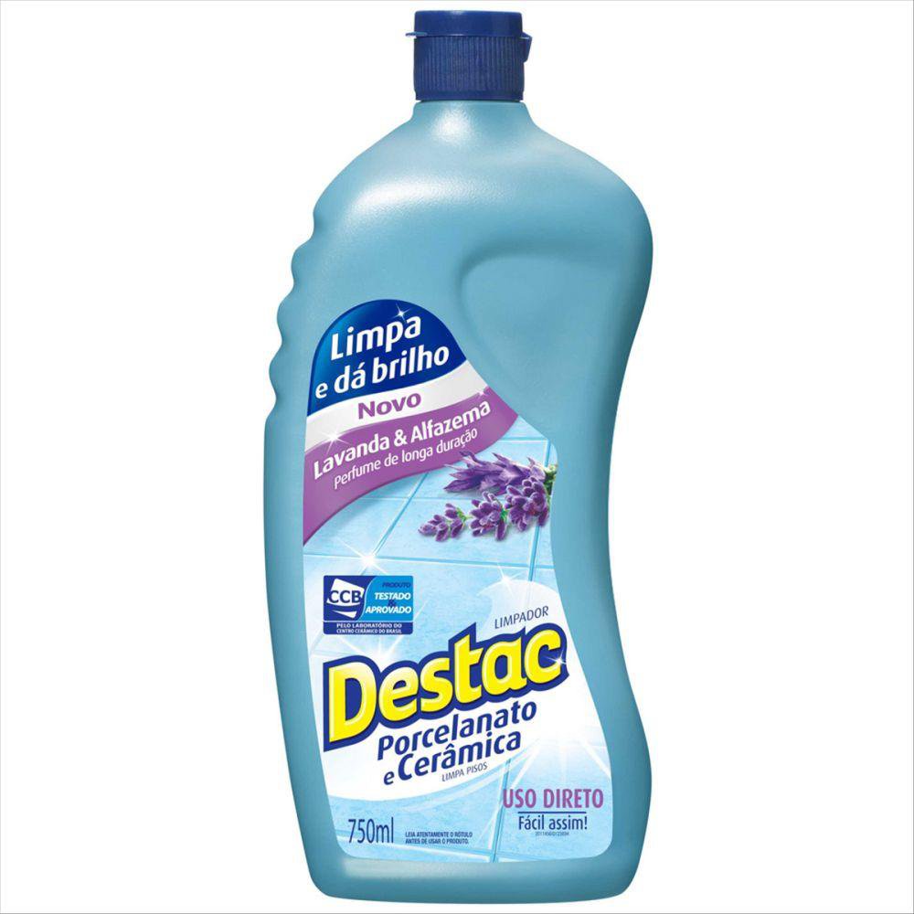 Limpa Piso Destac para Pisos Porcelanato Cerâmica Lavanda e Alfazema 750ml