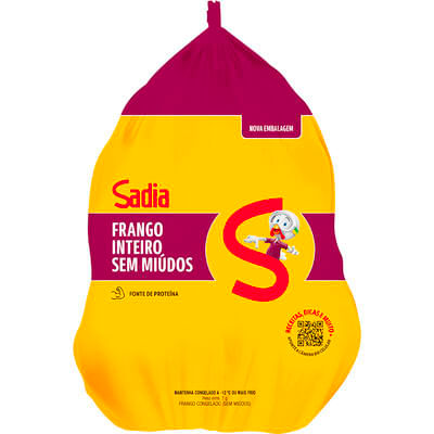 Frango Inteiro Sadia Cong Sem miúdos Preço por quilo na peça