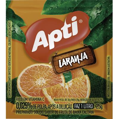 Refresco em Pó Apti Laranja 25g