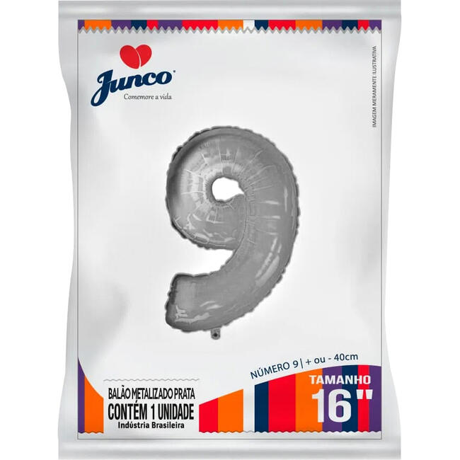 Balão Metalizado Junco 16 Prata Nº9 un