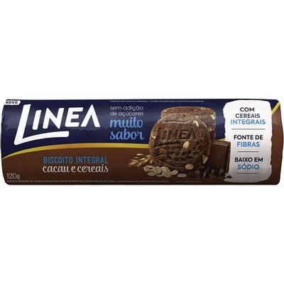 Biscoito Sem Açúcar Linea Cacau e Cereais 120g