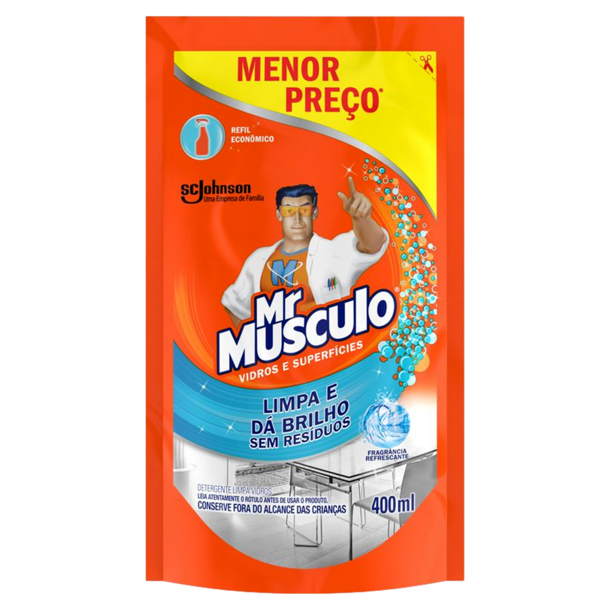 Refil para Limpador MR MÚSCULO Vidro 400ml