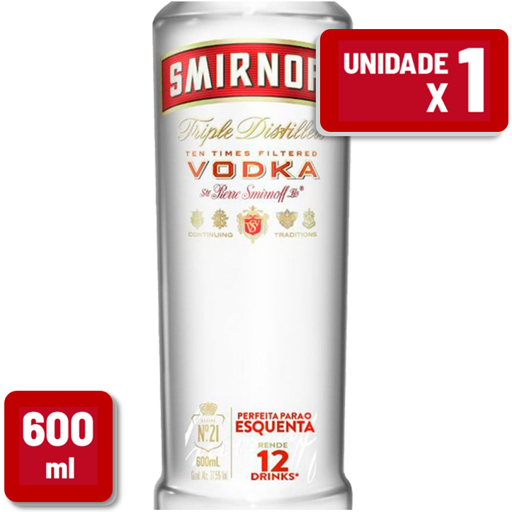 Vodka Smirnoff Garrafa Vidro 600ml