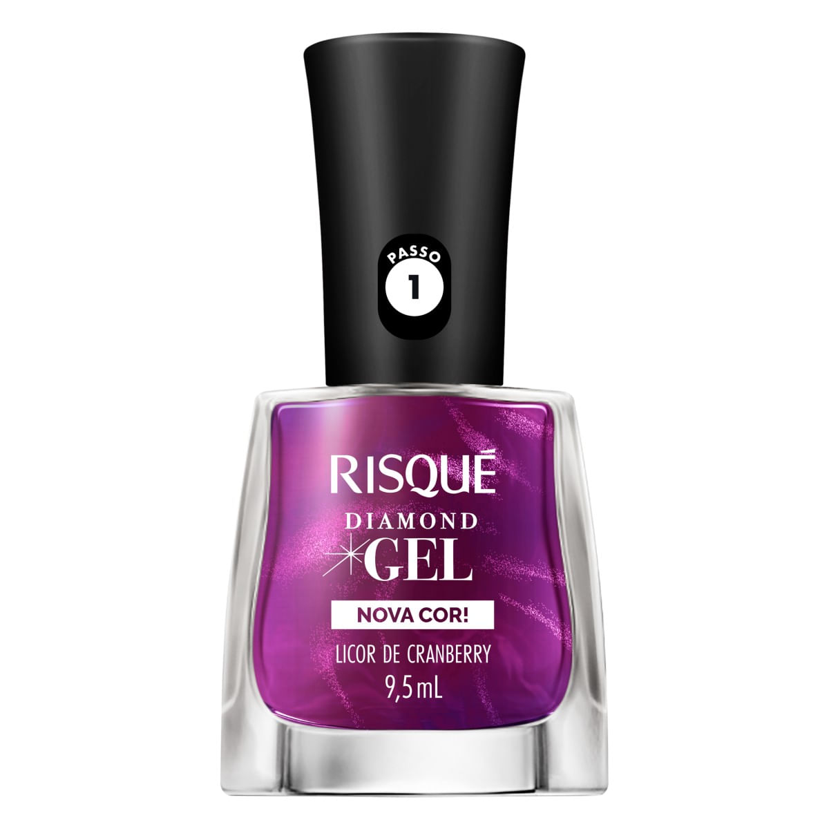 Esmalte RISQUÉ Diamond Gel Nova Cor! Licor de Cranberry 9.5ml