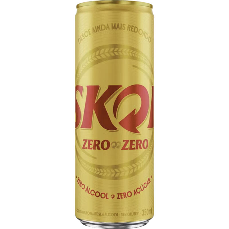Cerveja Puro Malte Zero Álcool sem Glúten Zero Açúcar Skol Sleek Lata 350ml