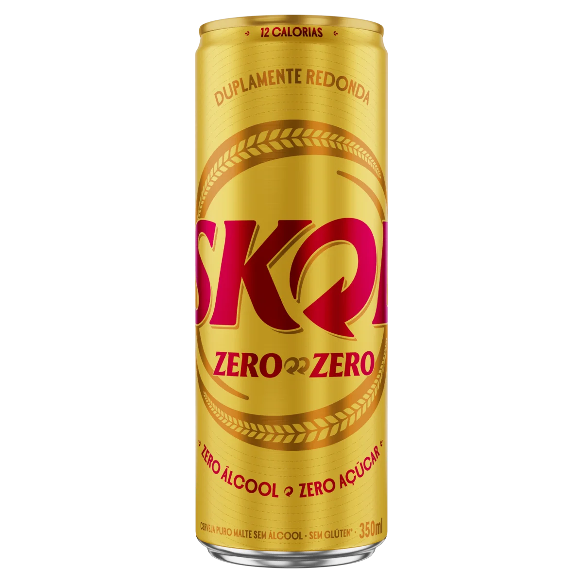 Cerveja Puro Malte Zero Álcool sem Glúten Zero Açúcar Skol Sleek Lata 350ml