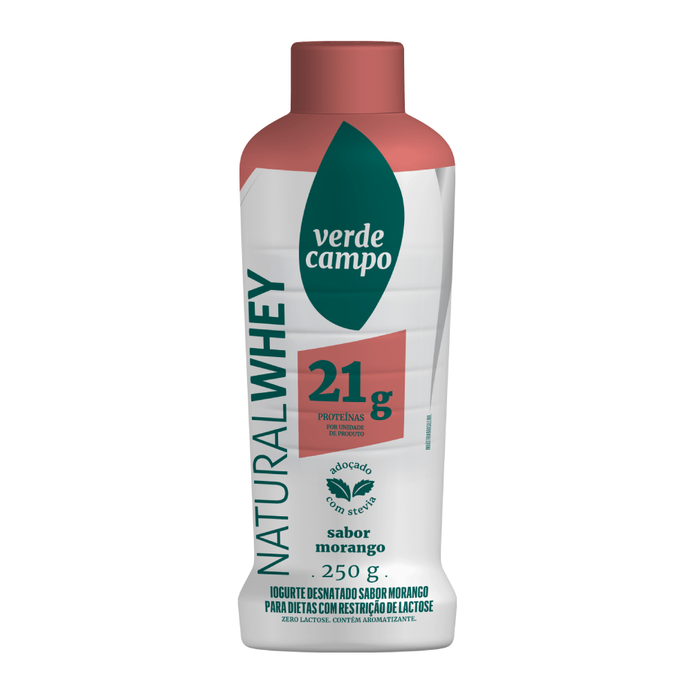 Iogurte Natural Whey Verde Campo Morango 250g