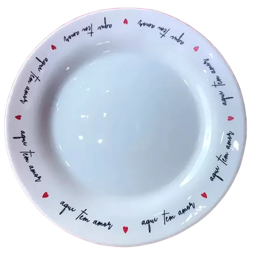Prato Raso Allmix Love Aqui Tem Amor 24cm