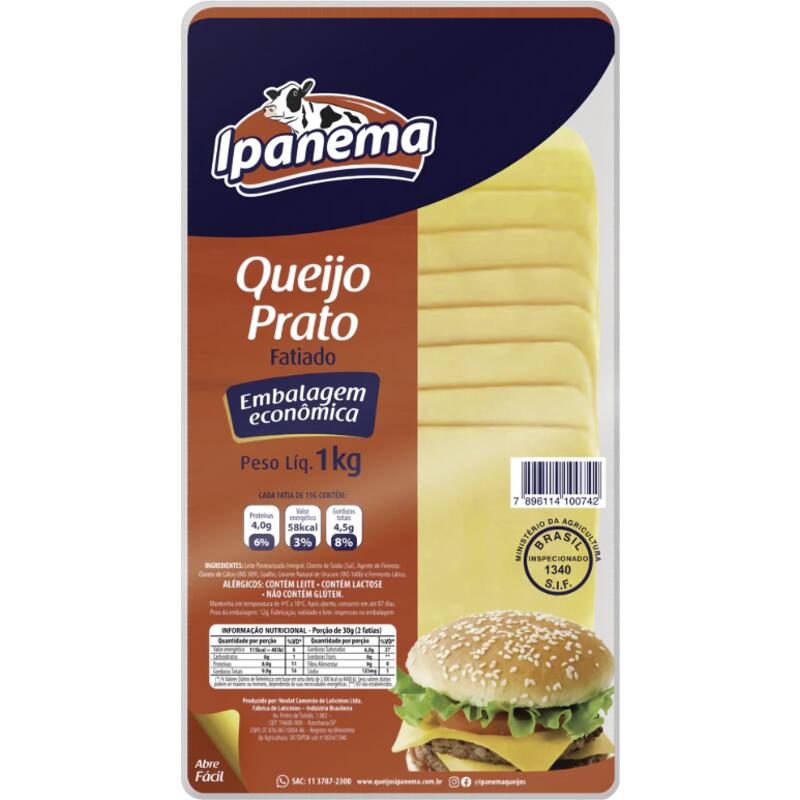 Queijo Prato Ipanema Fatiado 1kg