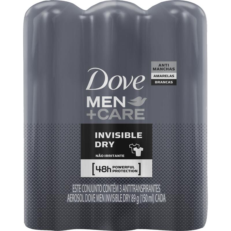 Desodorante Aerossol Dove Invisible 3x150ml