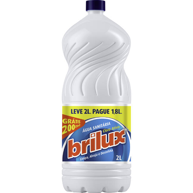 Água Sanitária Brilux Leve 2L Pague 1,8L