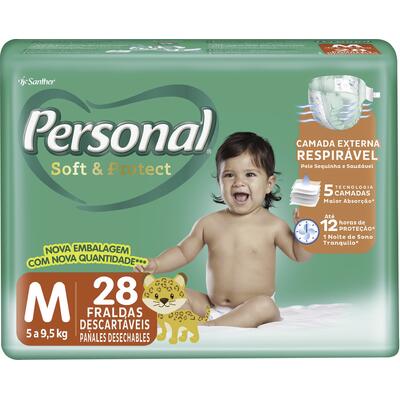 Fralda Descartável Personal Jumbo M 28 un
