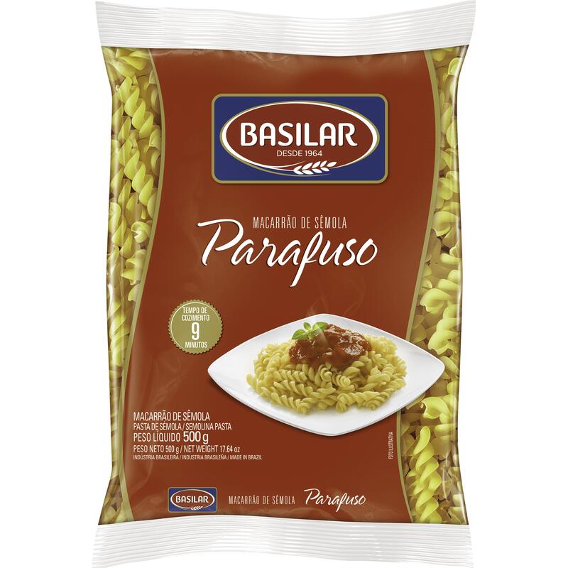 Macarrão de Semola Basilar Parafuso 500g