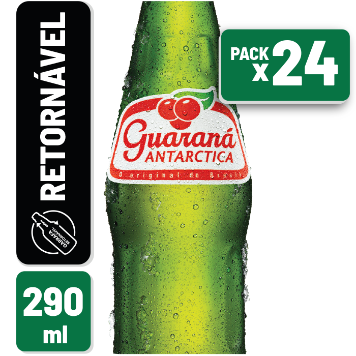 Refrigerante Guaraná Antarctica Retornável 290ml Caixa c/ 24 un