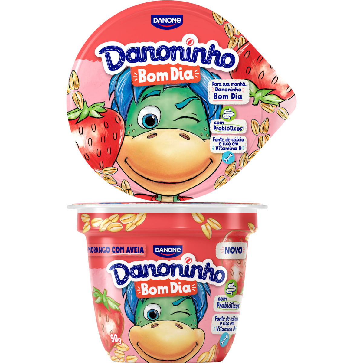 Iogurte DANONINHO Bom Dia Morango e Aveia 90g