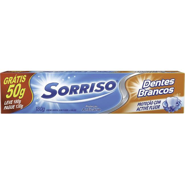 Creme Dental Sorriso Dentes brancos 180g