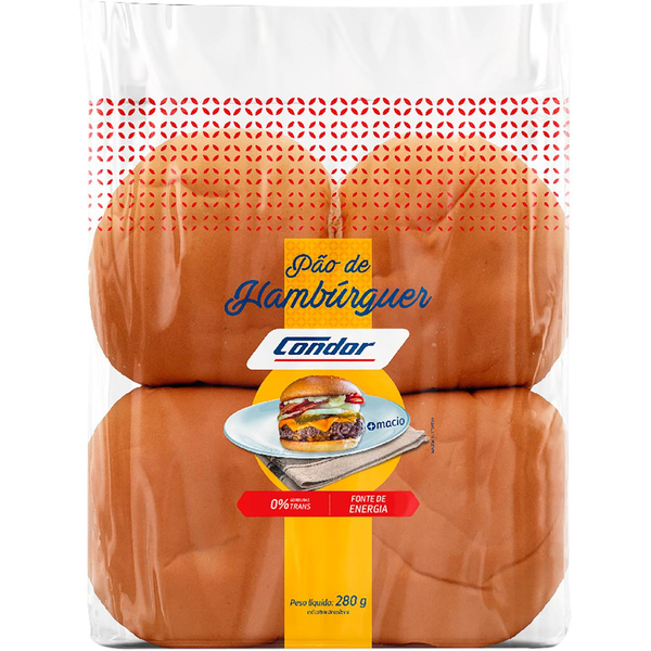 Pão Condor 280g - Hambúrguer - Tradicional
