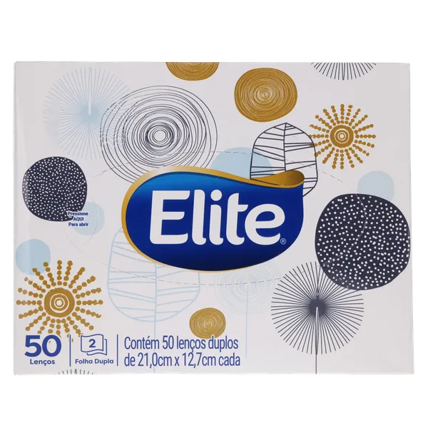 Lenço de Papel Softys Elite Box - Com 50 Lenços