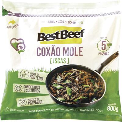 Carne Bovina Coxão Mole Best Beef Congelada Iscas 800g