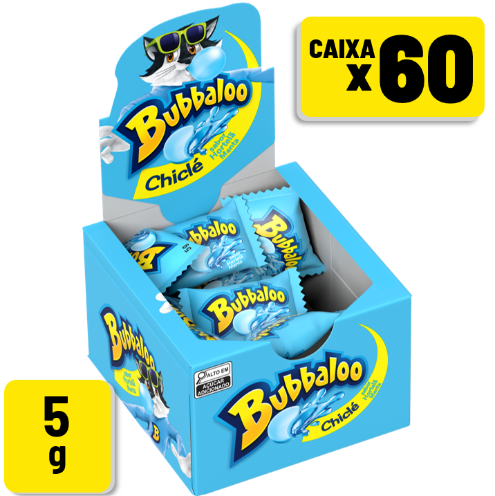 Chiclete Bubbaloo Hortelã 5g Display c/ 60 un