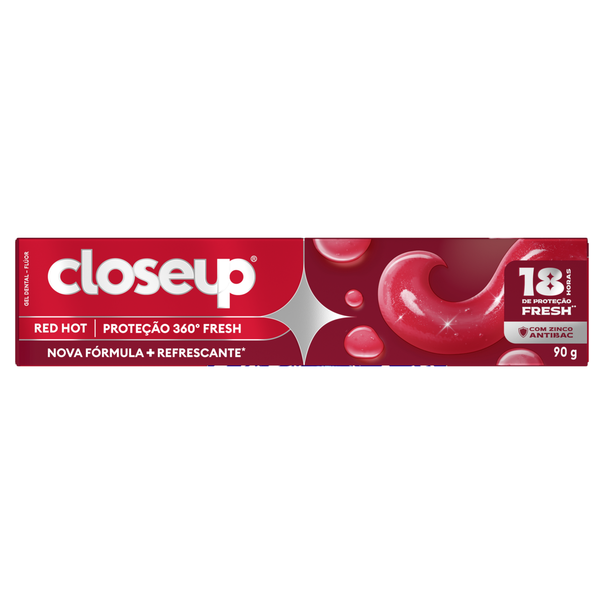 Creme Dental em Gel Closeup Proteção 360º Fresh Red Hot 90g