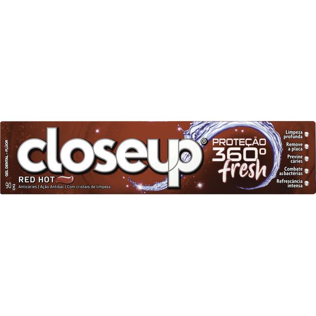 Creme Dental em Gel Closeup Proteção 360º Fresh Red Hot 90g