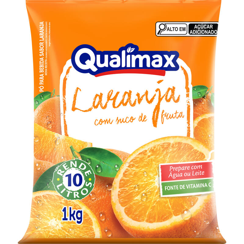 Refresco em Pó Qualimax Laranja 1kg