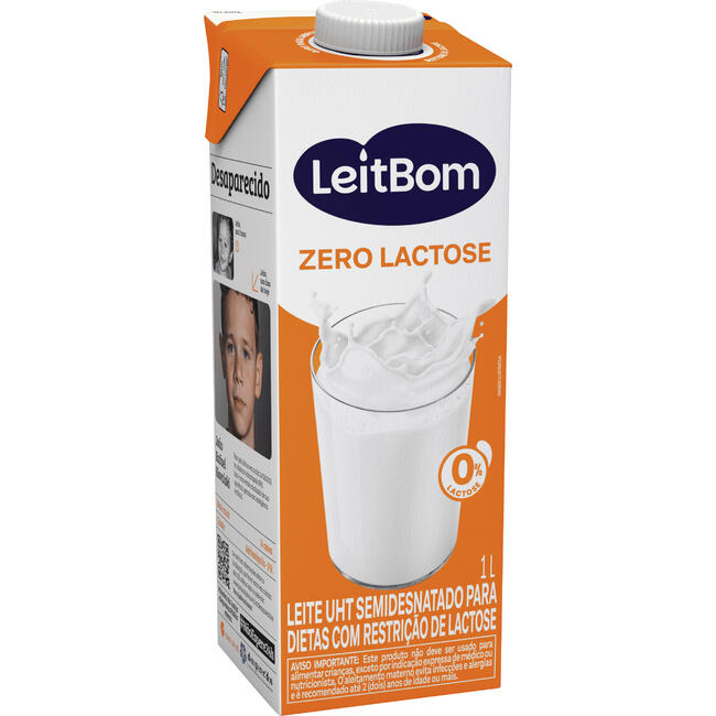 Leite Longa Vida Leitbom Zero Lactose Semidesnatado 1L