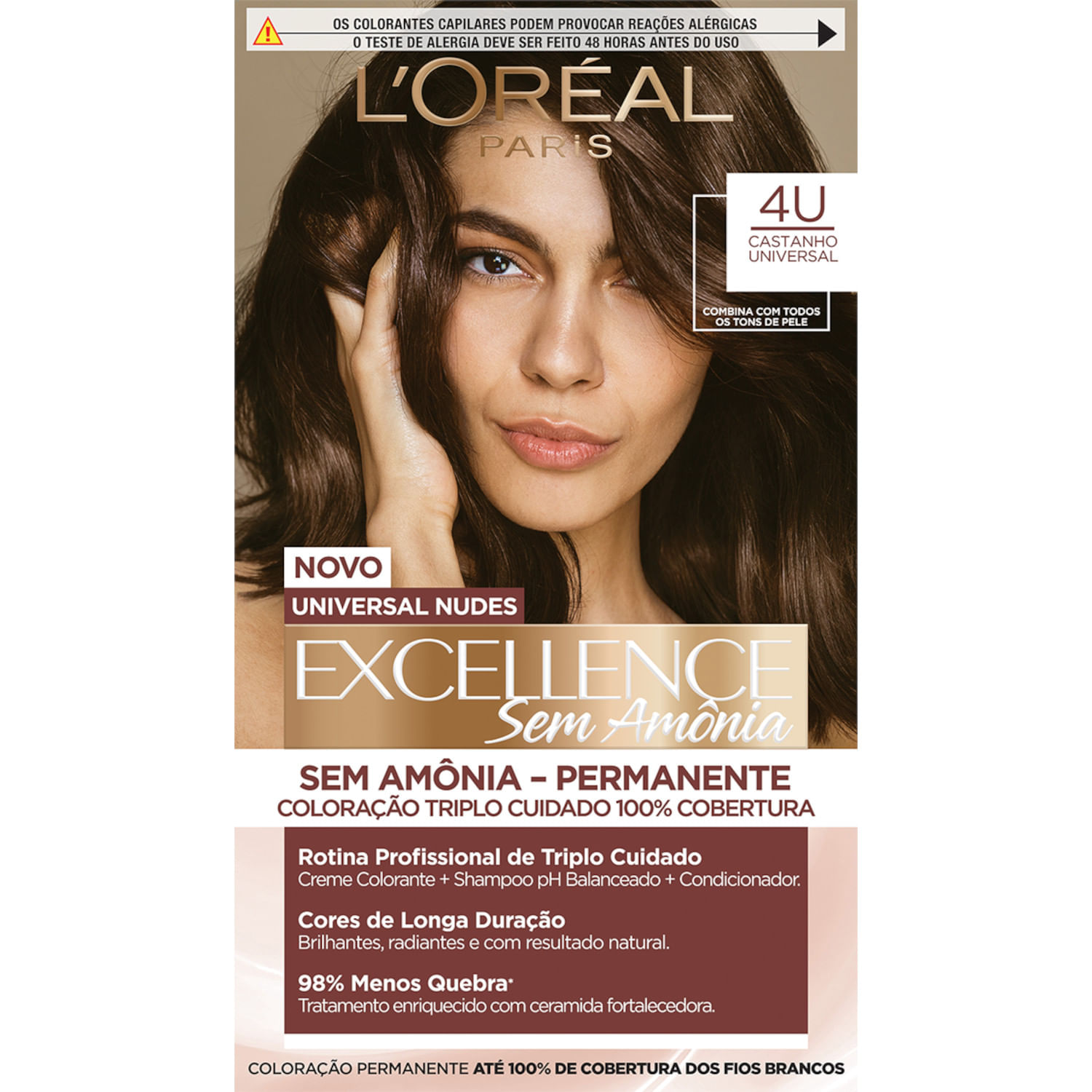 Coloração de Cabelo IMÉDIA Excellence Sem Amônia Castanho 4