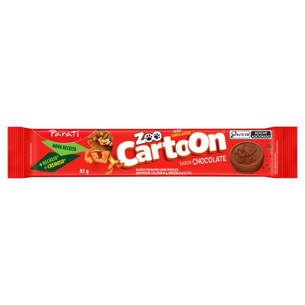 Biscoito Recheado Cartoon 85g - Chocolate